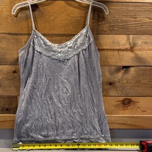 Maurices Gray Lace Trim Tank Top